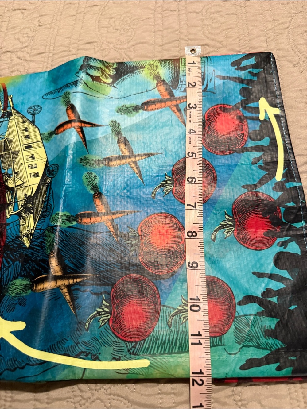 Trader’s Joes Reusable Bag in Blue with Red Handles - Picture 6 of 6